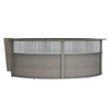 Linea Italia Reception Desk, 11.1 ft D, 11.8 ft W, 46 in H, Clear, Ash, Thermofused Laminate ZUD319